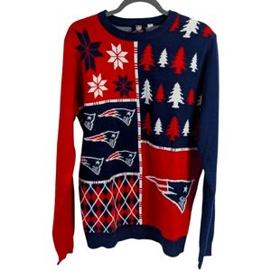 Ugly Christmas Sweater NFL New England Patriots Christmas Sweater Large